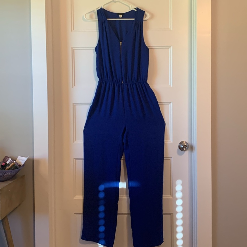 Sexy one piece jumpsuit by Quinn cobalt blue size small